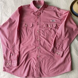 COAST Men’s Marina Fishing Shirt Long Sleeve Red Plaid Button Up Size Medium XL